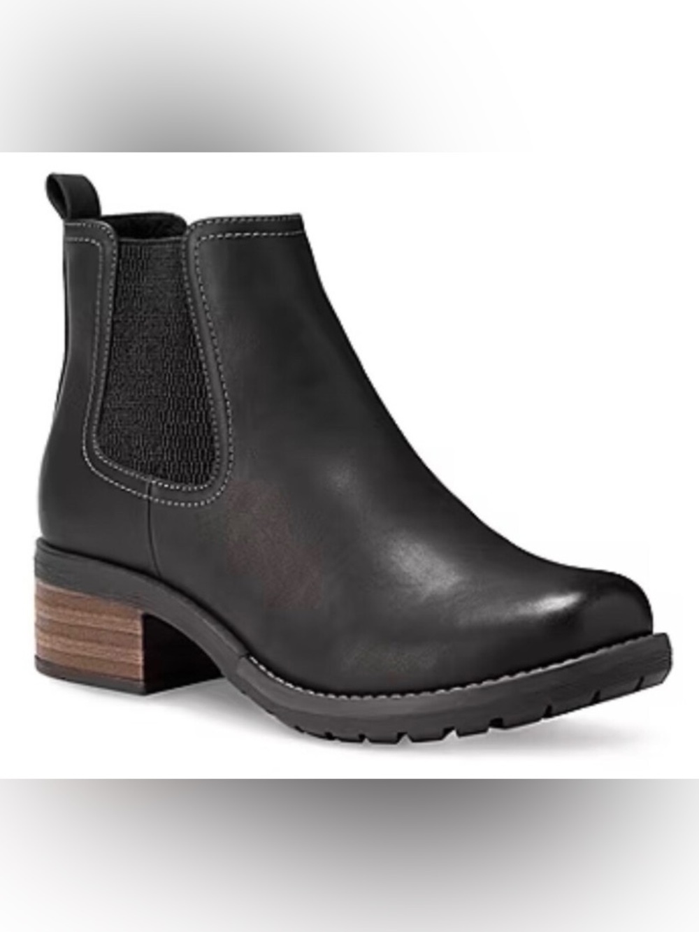 Eastland Jasmine Chelsea Boots Black Faux Leather Comfort Insole Size 8